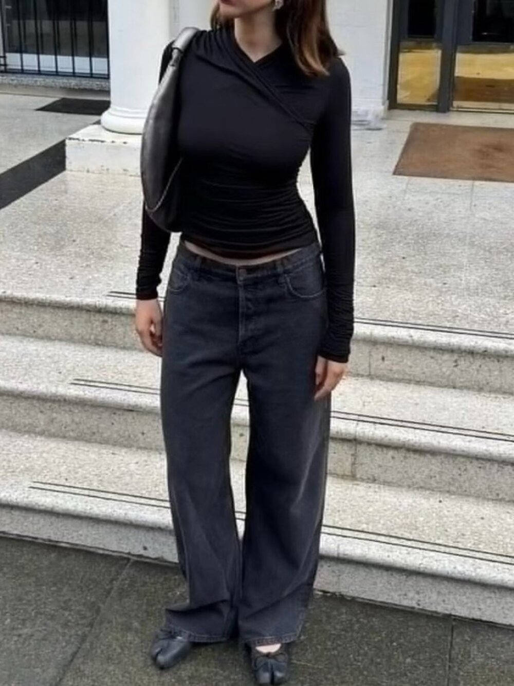 BEST NWT HENNE Valentina Jean 25/27/28 Black Wash